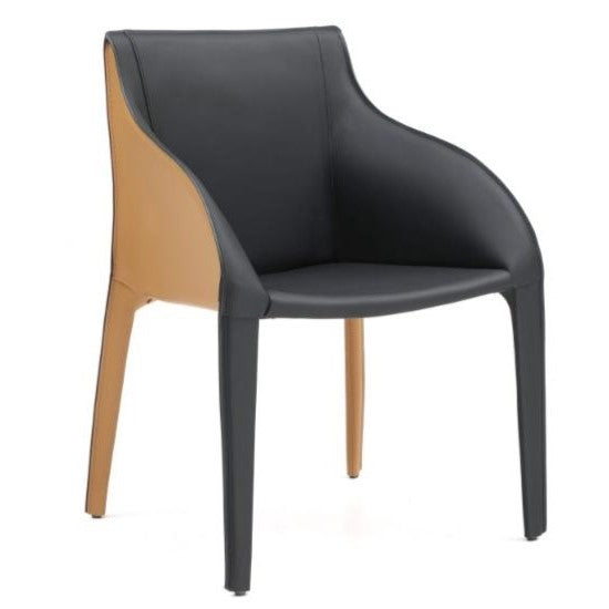 Whiteline Modern Emory Black Dining Armchair