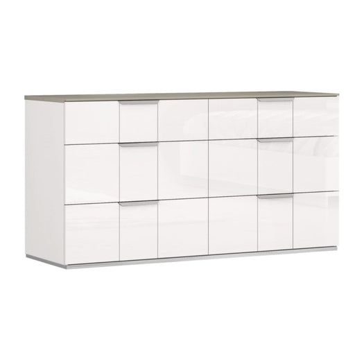 Whiteline Modern Daisy White High Glass Dresser 