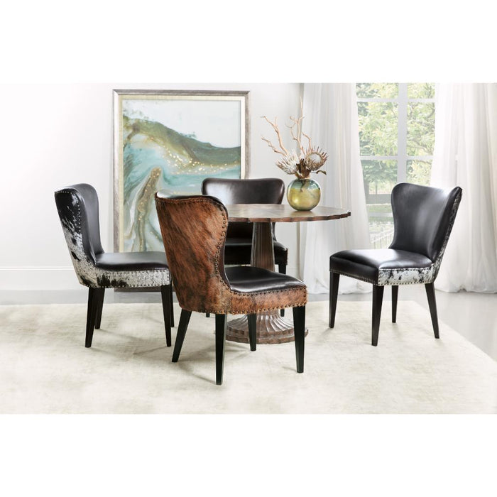 Hooker Furniture Legendary Dining Accent Chair Leather, Salt & Pepper HOH