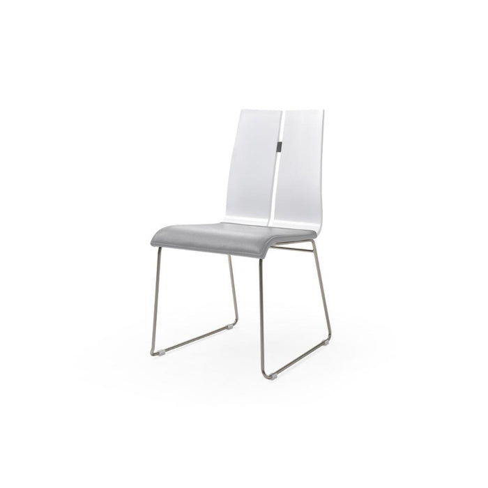Whiteline Modern Lauren White Dining Side Chair (set of 2)