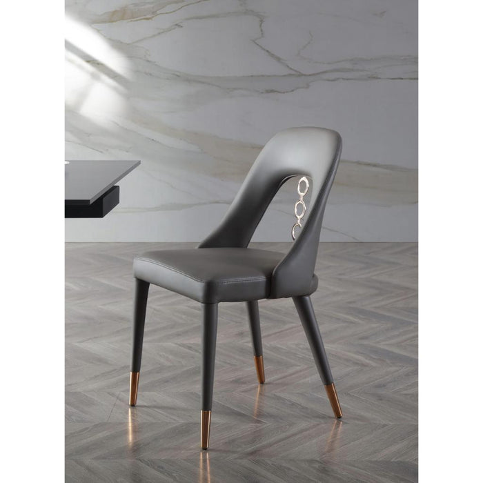 Whiteline Modern Liza Grey Dining Side Chair (set of 2)