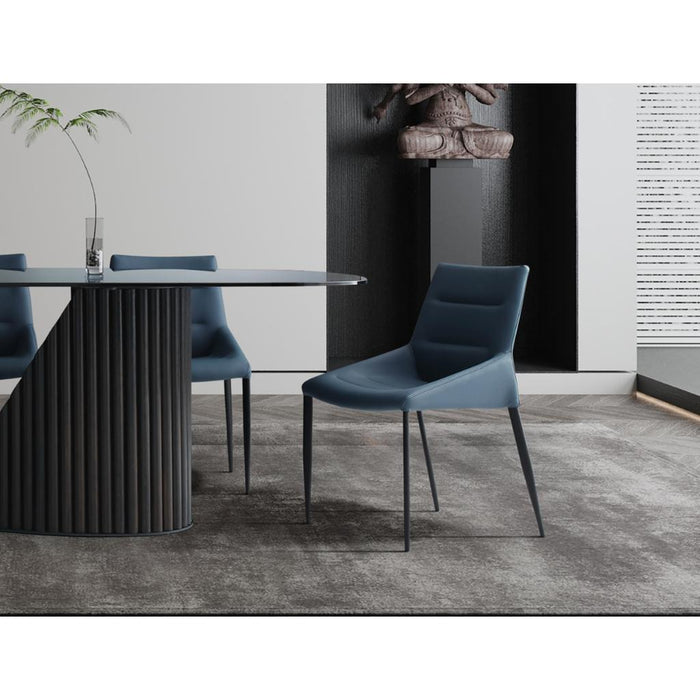 Whiteline Modern Kaya Blue Dining Side Chair