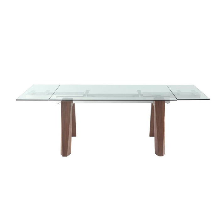 Whiteline Modern Valencia Extendable Glass Dining Table