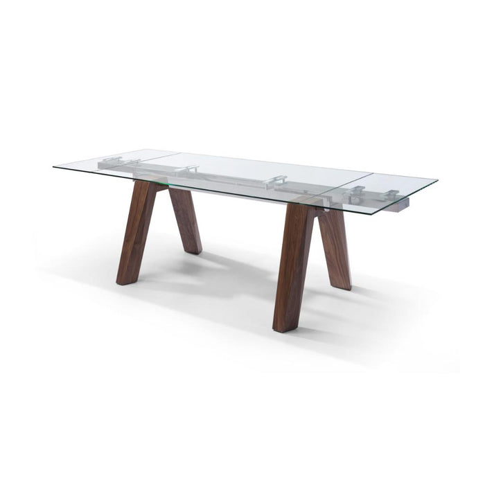 Whiteline Modern Valencia Extendable Glass Dining Table