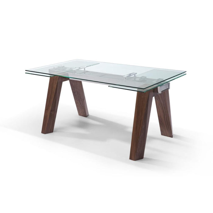 Whiteline Modern Valencia Extendable Glass Dining Table