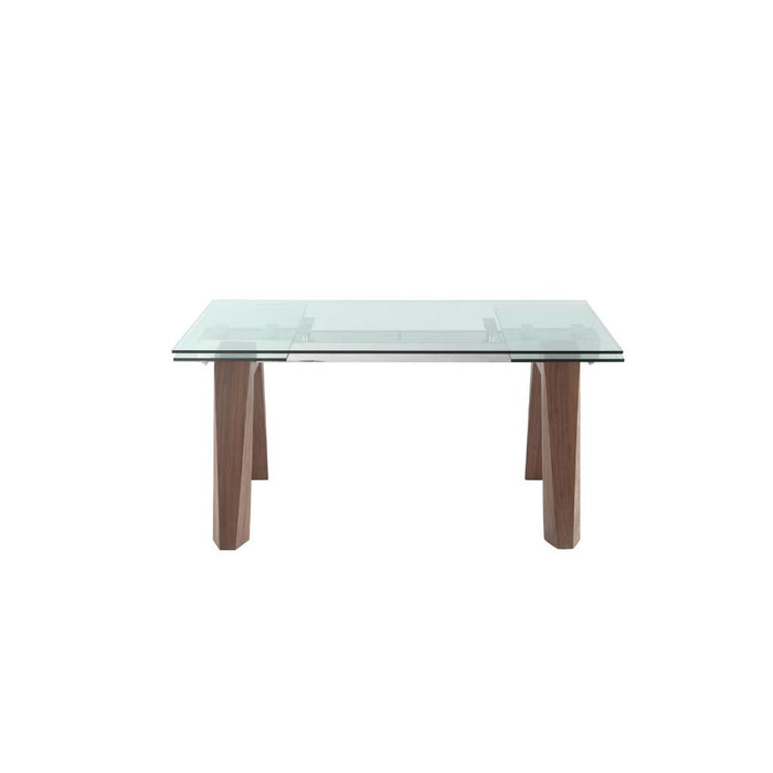 Whiteline Modern Valencia Extendable Glass Dining Table