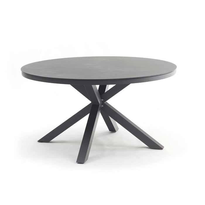 Whiteline Modern Black Kassey Round Outdoor Dining Patio Table