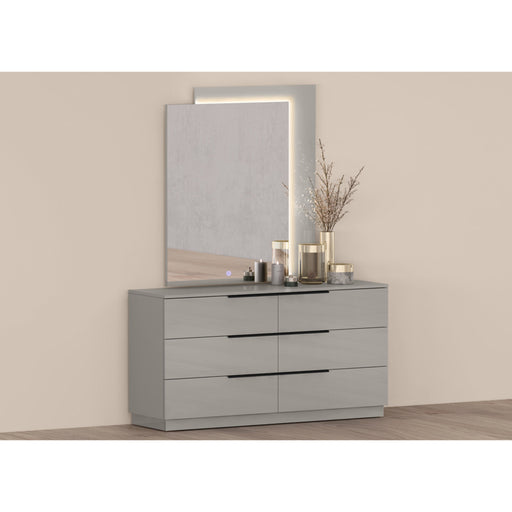 Whiteline Modern Damien White High Gloss Double Dresser