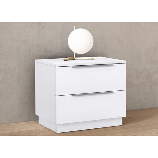 Whiteline Modern Damien High Gloss Wood Nightstand