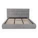 Whiteline Modern Dexter Grey Tufted Fabric Queen Size Bed 