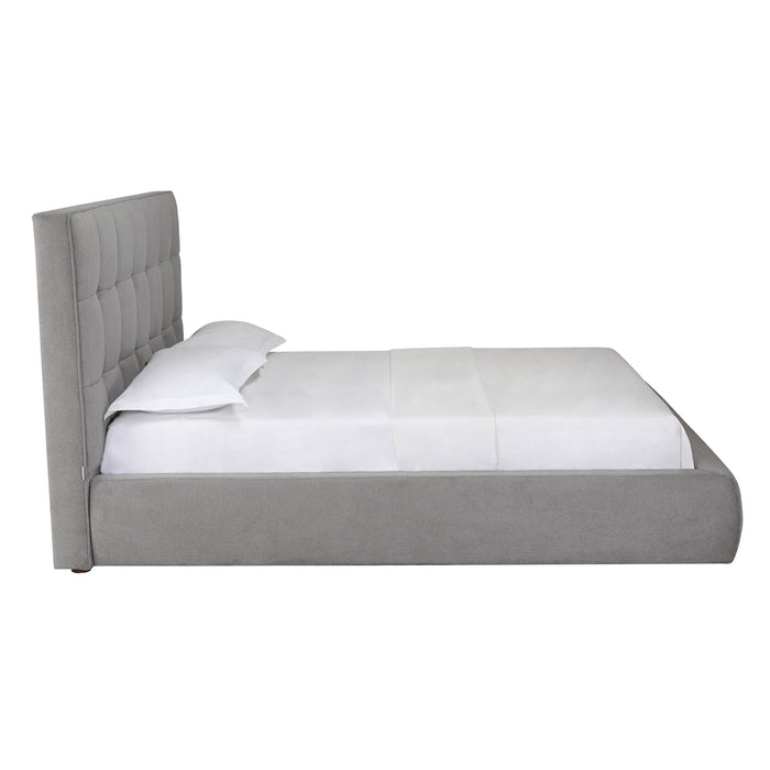 Whiteline Modern Dexter Grey Tufted Fabric Queen Size Bed 