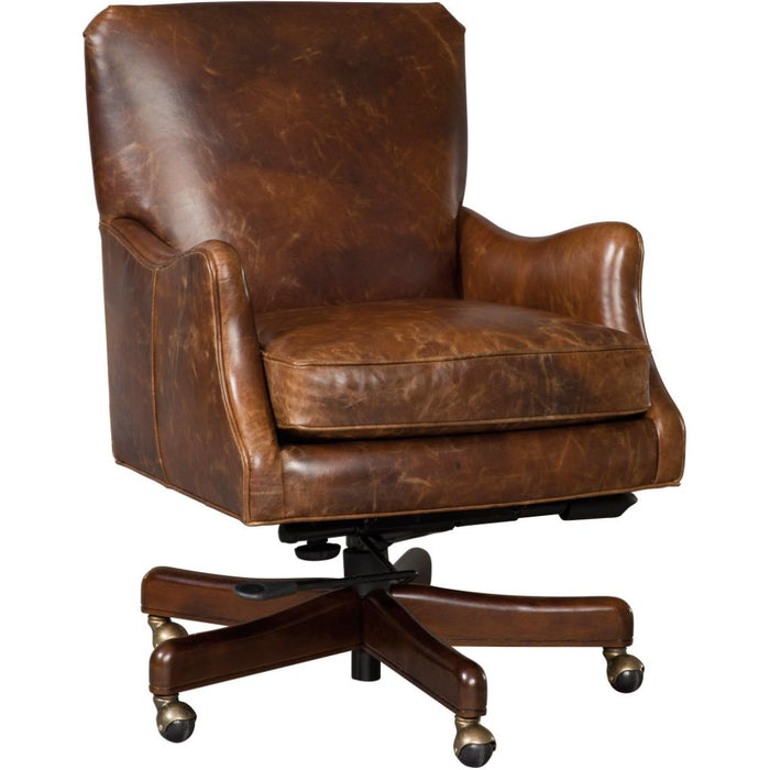 Barker Executive Swivel Tilt Leather Office Chair by Hooker Furniture