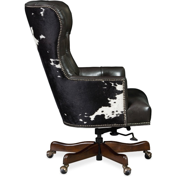 Hooker Furniture Home Office Katherine Executive Swivel Tilt Chair w/ Black & White HOH