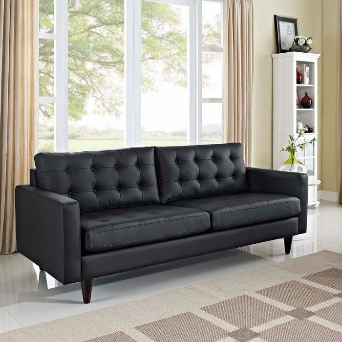 Modway Empress Bonded Mid-Century Modern Leather Sofa