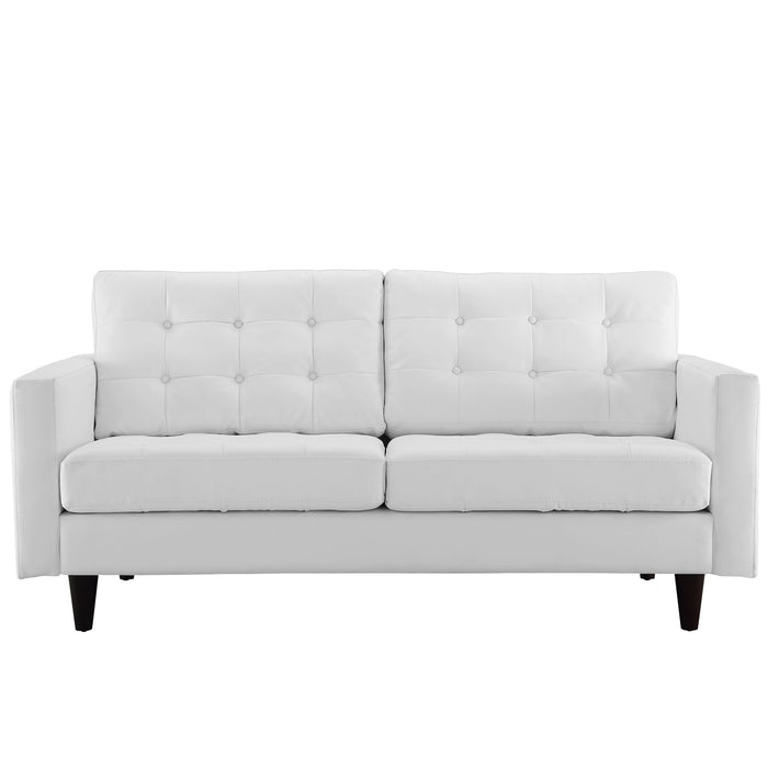 Modway Empress Bonded Leather Modern Loveseat 