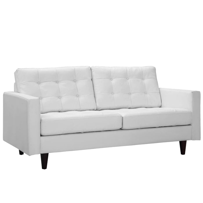 Modway Empress Bonded Leather Modern Loveseat 