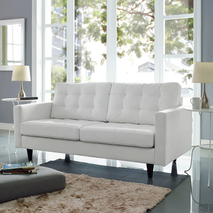 Modway Empress Bonded Leather Modern Loveseat 