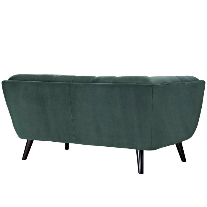 Modway Bestow Mid Century Modern Velvet Loveseat