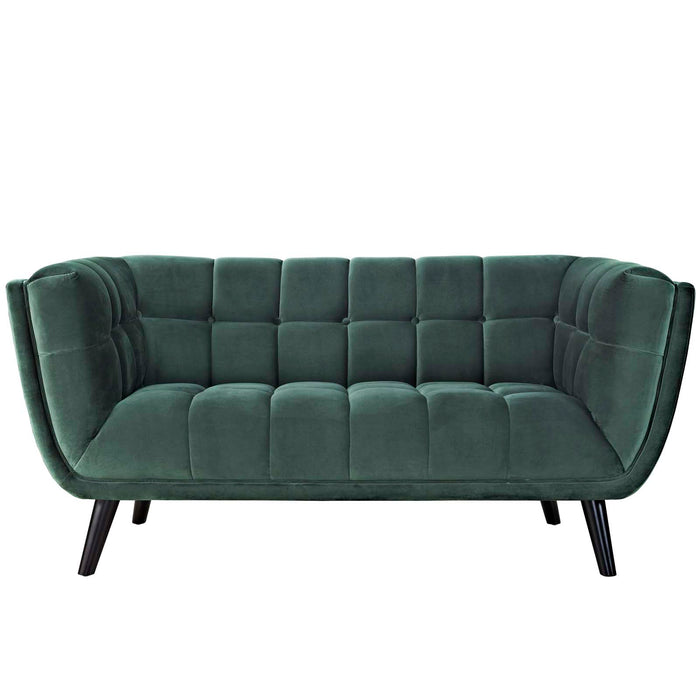 Modway Bestow Mid Century Modern Velvet Loveseat