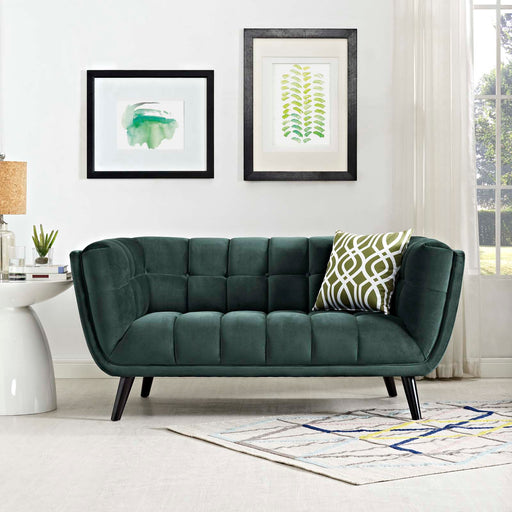 Modway Bestow Mid Century Modern Velvet Loveseat