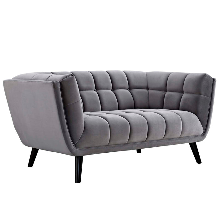 Modway Bestow Mid Century Modern Velvet Loveseat