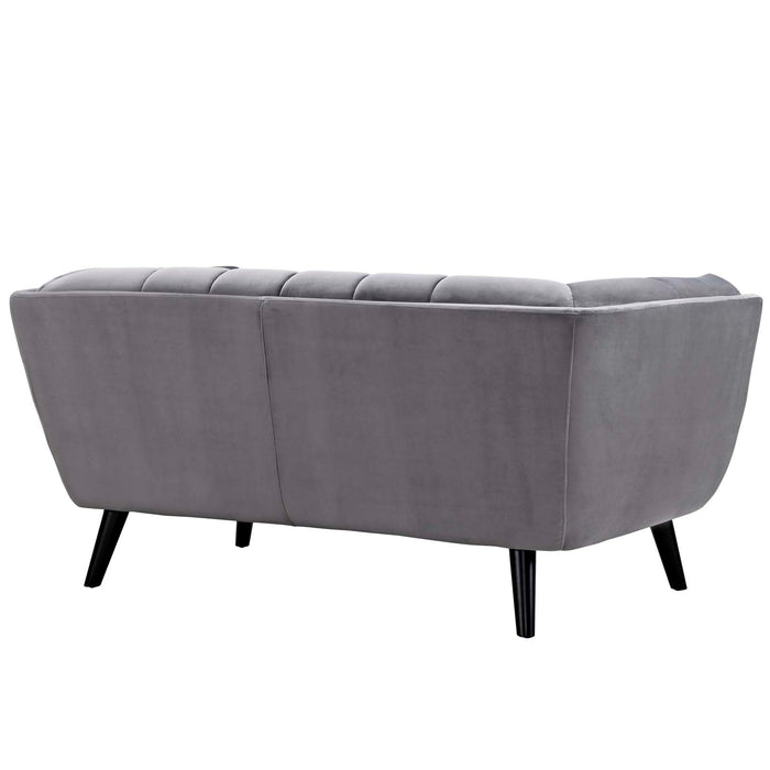 Modway Bestow Mid Century Modern Velvet Loveseat