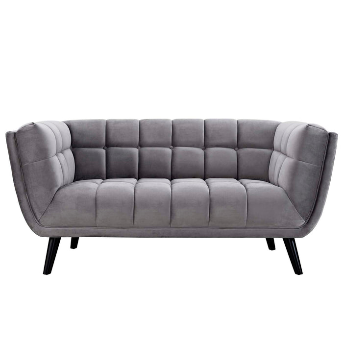 Modway Bestow Mid Century Modern Velvet Loveseat