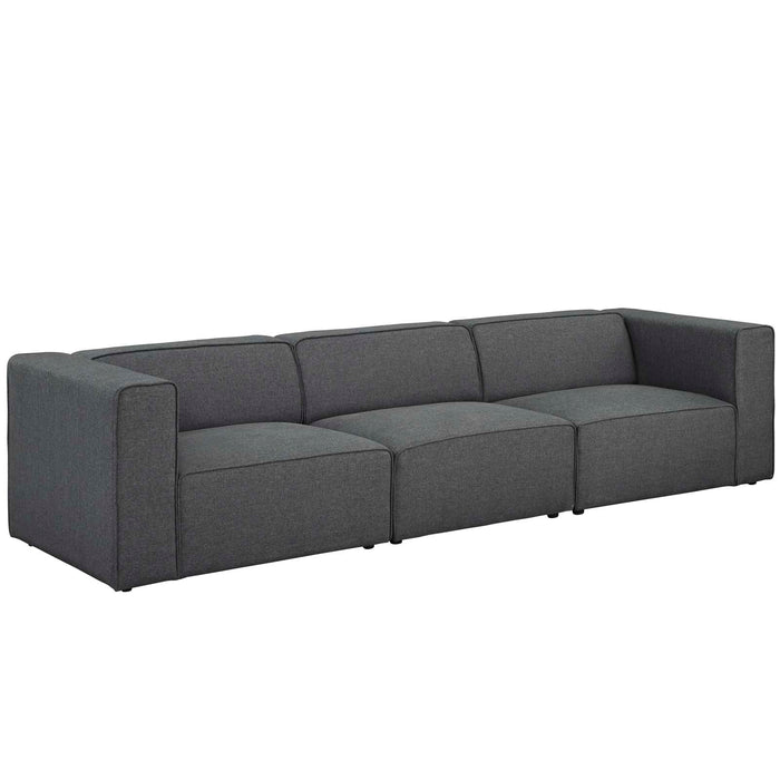 Modway Mingle 3 Piece Upholstered Fabric Sectional Sofa Set