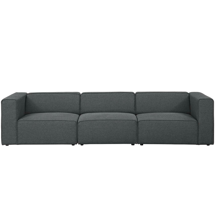 Modway Mingle 3 Piece Upholstered Fabric Sectional Sofa Set