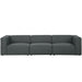 Modway Mingle 3 Piece Upholstered Fabric Sectional Sofa Set