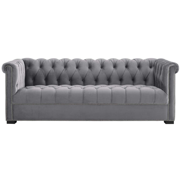 Modway Heritage Mid-Century Modern Velvet Sofa 