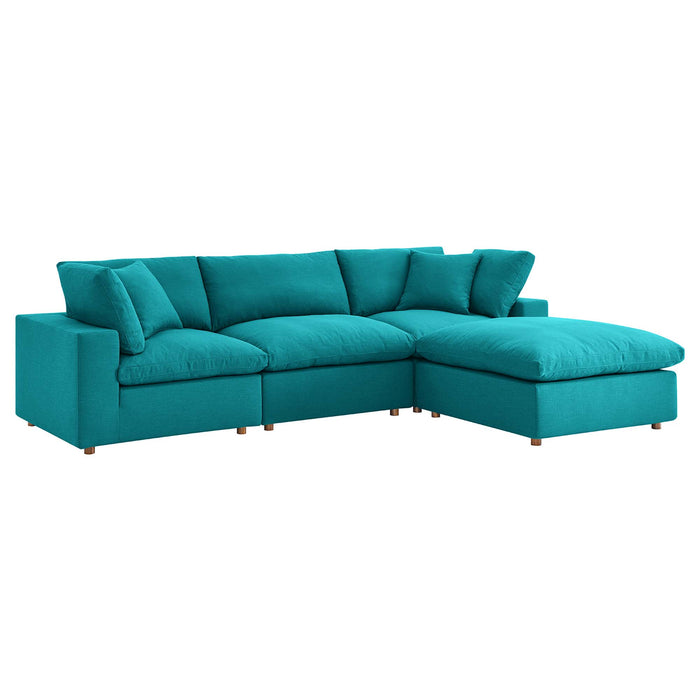 Modway Commix 4-Piece Overstuffed Sectional Sofa Set