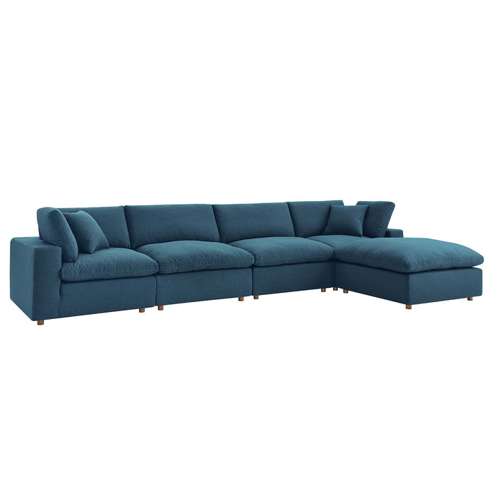 Modway Commix Down-Filled 5-Piece Sectional Sofa Set