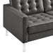 Modway Loft Tufted Vegan Mid-Century Modern Leather Sofa