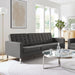 Modway Loft Tufted Vegan Mid-Century Modern Leather Sofa