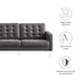 Modway Loft Tufted Vegan Mid-Century Modern Leather Sofa