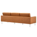 Modway Loft Tufted Vegan Mid-Century Modern Leather Sofa