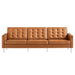 Modway Loft Tufted Vegan Mid-Century Modern Leather Sofa