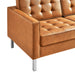 Modway Loft Tufted Vegan Mid-Century Modern Leather Sofa