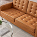 Modway Loft Tufted Vegan Mid-Century Modern Leather Loveseat