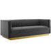 Modway Sanguine Vertical Channel Tufted Modern Velvet Sofa