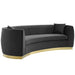 Modway Resolute Curved Mid-Century Modern Velvet Sofa