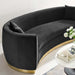 Modway Resolute Curved Mid-Century Modern Velvet Sofa