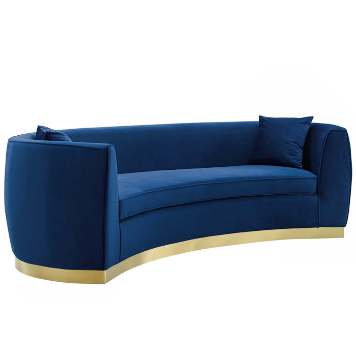 Modway Resolute Curved Mid-Century Modern Velvet Sofa