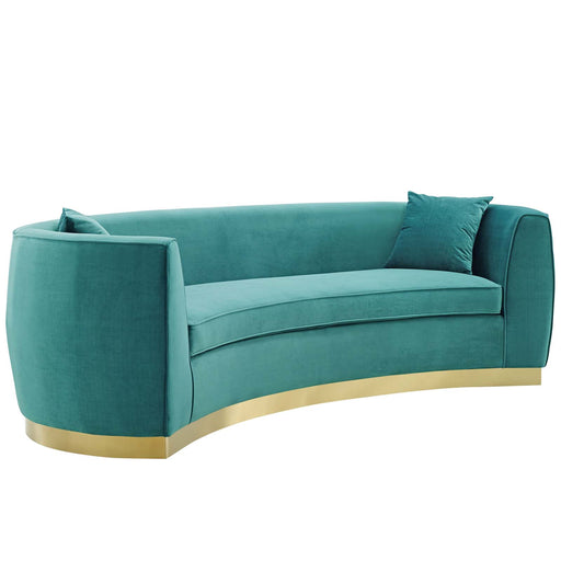 Modway Resolute Curved Mid-Century Modern Velvet Sofa