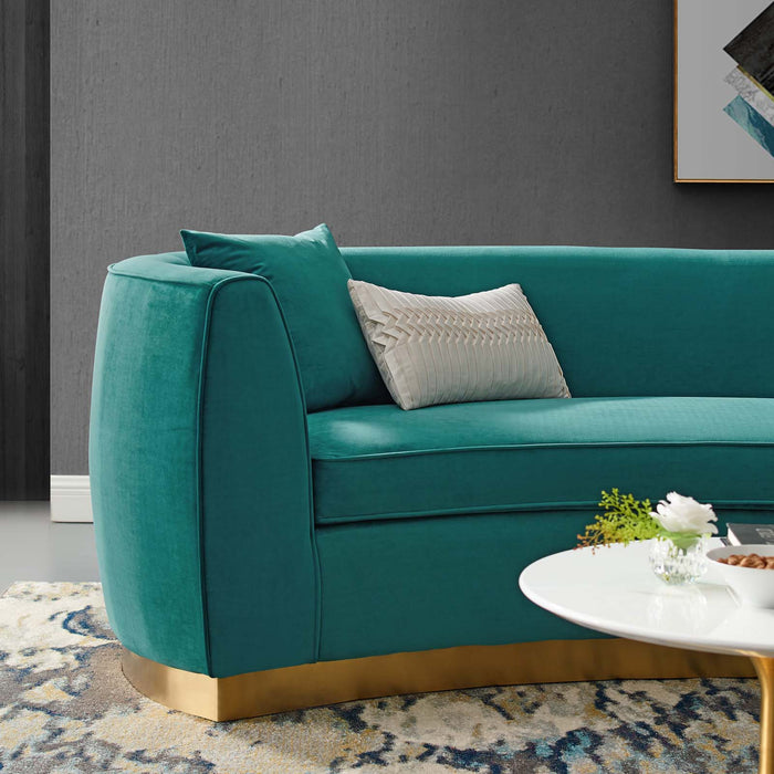 Modway Resolute Curved Mid-Century Modern Velvet Sofa