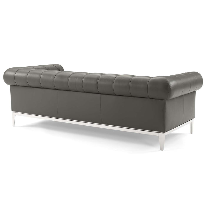 Modway Idyll Tufted Button Upholstered Leather Sofa