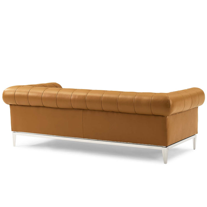 Modway Idyll Tufted Button Upholstered Leather Sofa