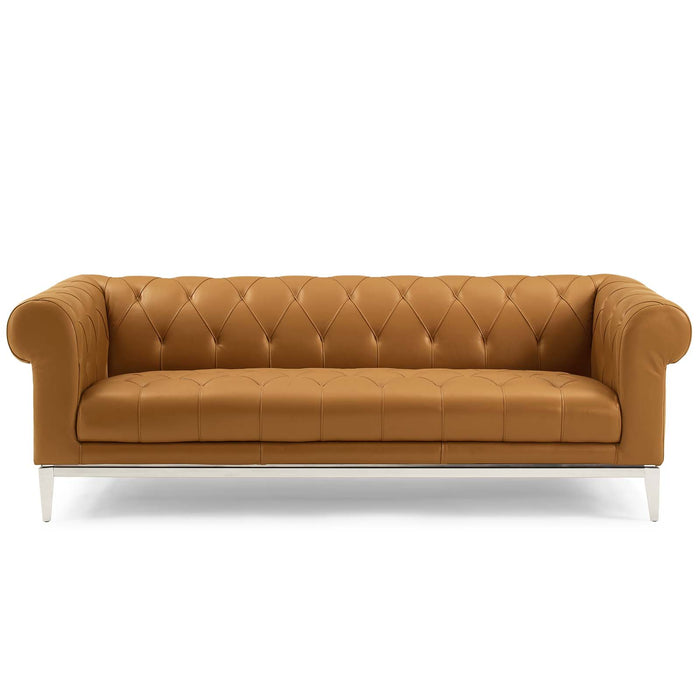 Modway Idyll Tufted Button Upholstered Leather Sofa