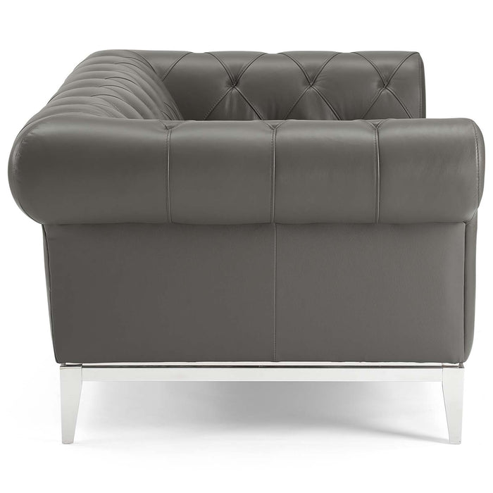 Modway Idyll Tufted Button Upholstered Leather Loveseat